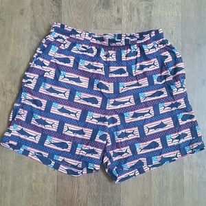 Columbia PFG omni-shade swimming trunks.